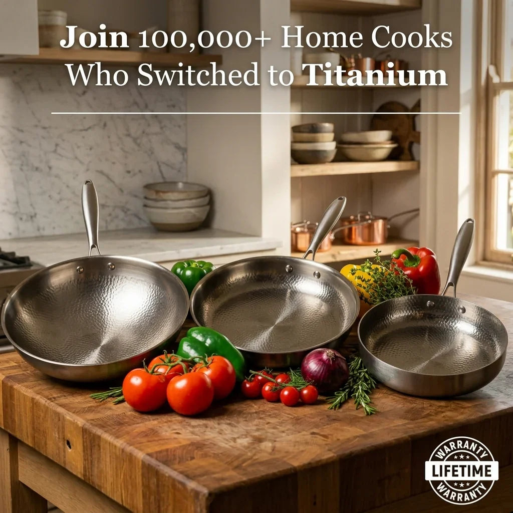 Titanium Hammered Wok Pan