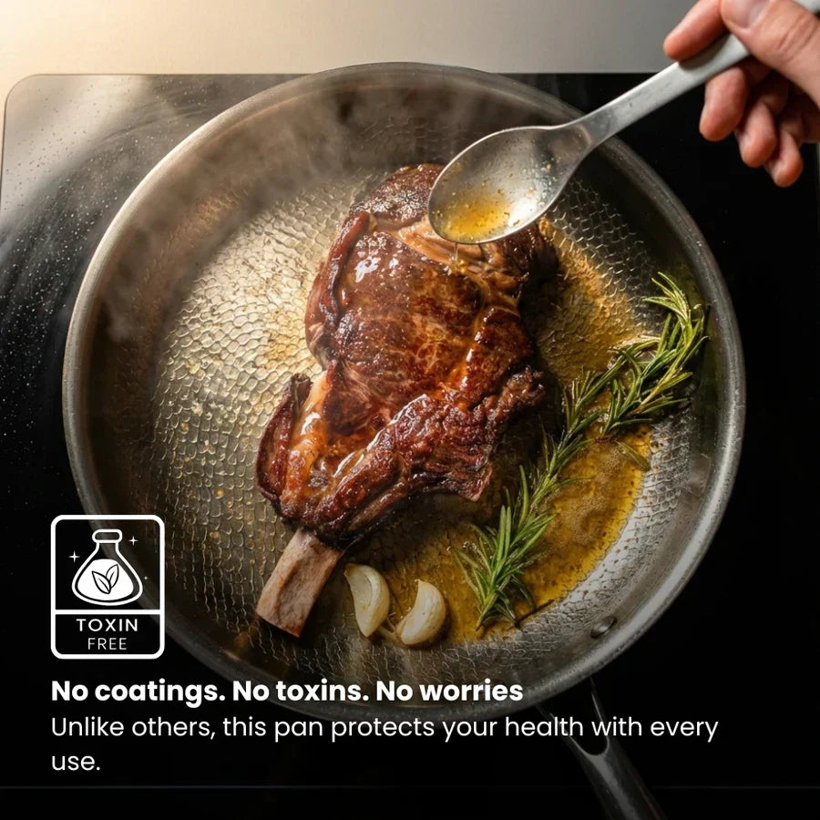 Titanium Hammered Pan + Spatula