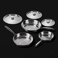 Titanium Hammered Pan Set With Lids | 6-Pcs
